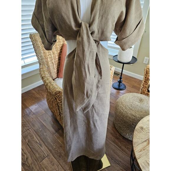 Just Bee Queen Chiara Dress 100% Linen Women's XS Resortwear Beach Bohemian - Picture 4 of 13